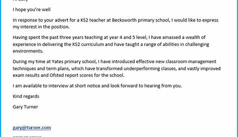 teacher cover letter sample