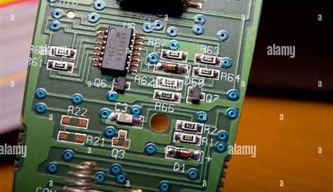 Printed circuit board from TV remote control Stock Photo - Alamy