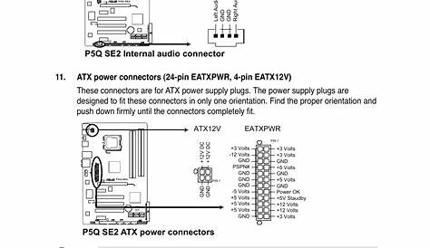 P5q se2 atx power connectors | Asus P5Q SE2 User Manual | Page 35 / 64