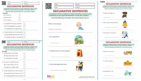 Declarative Sentence Free Printable Worksheets for Grade 1 - Kidpid