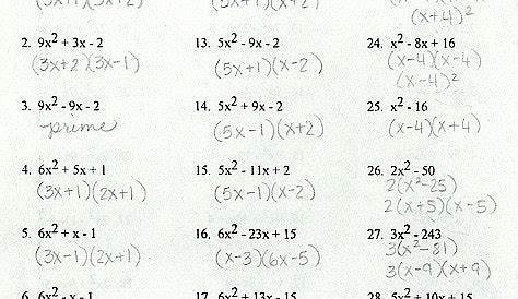 Factoring Polynomials Worksheets With Answers