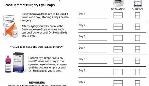Post Cataract Surgery Eye Drop Chart - Best Picture Of Chart Anyimage.Org