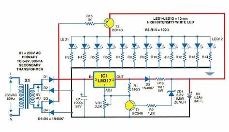 smart emergency light circuit diagram