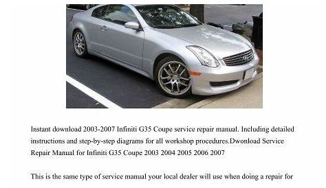 Download 2003-2007 Infiniti G35 Coupe Workshop - Repair manual