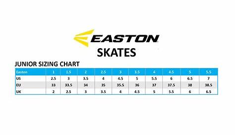 youth hockey skate size chart