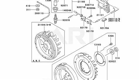 Kawasaki FE290D-AS03 4 Stroke Engine FE290D Parts Diagram for ELECTRIC