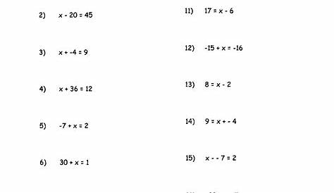 solving equations with x on both sides worksheets