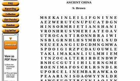 Ancient China Worksheets For Students - Free Worksheets