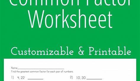 gcf worksheets