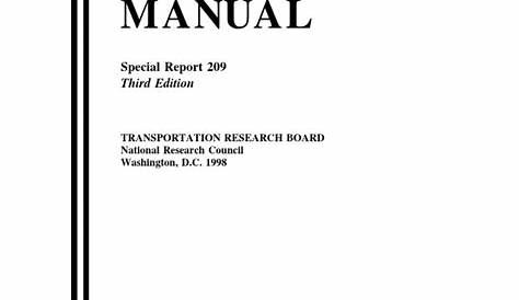 highway capacity manual 7th edition pdf