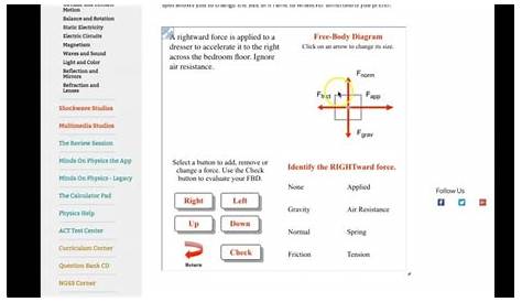 free body diagram worksheet answer key