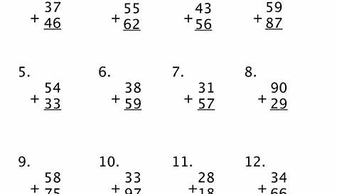 two digit addition worksheets