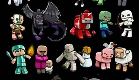 Cartoon Minecraft mobs | Because nerds | Pinterest | Big black, Chibi