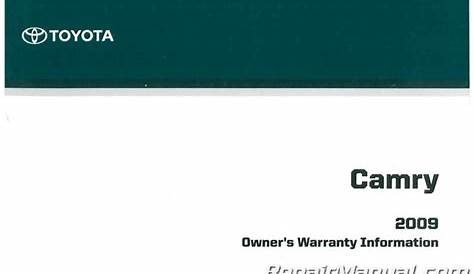 toyota camry 2009 owners manual