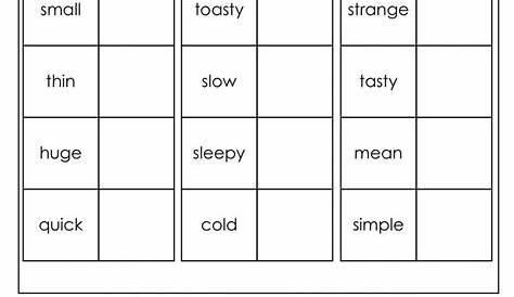 synonyms and antonyms worksheets 3rd grade