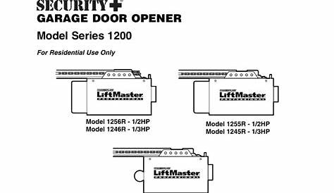 Liftmaster Professional 1 2 Hp Garage Door Opener Manual - Bios Pics
