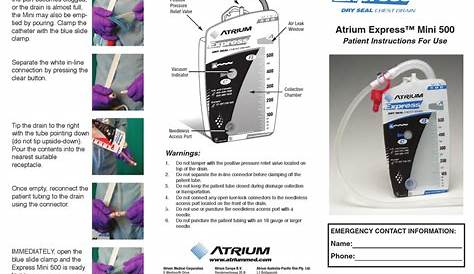 ATRIUM EXPRESS MINI 500 PATIENT INSTRUCTIONS FOR USE Pdf Download