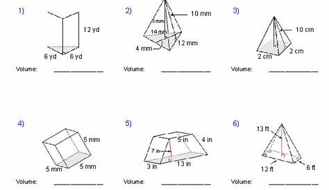 volume of pyramids and cones worksheet