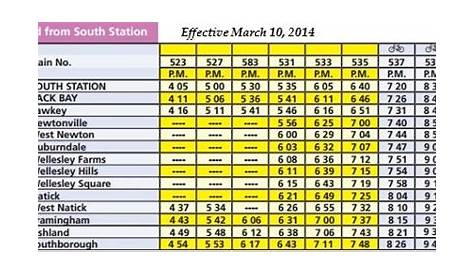 New commuter rail schedule - effective March 10 - My Southborough