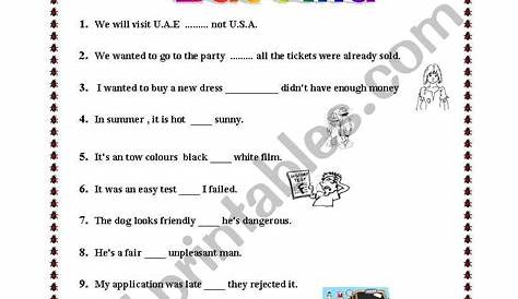 but & and Conjunctions - ESL worksheet by salmaabuz