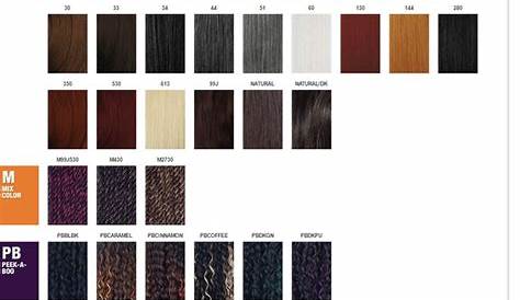 hair color chart braids