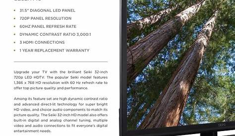 Seiki SE32HY10 32-Inch 720p 60Hz LED TV (2014 Model)- Buy Online in