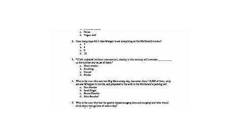 super size me worksheet answers