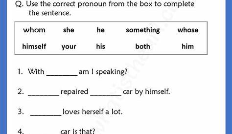 Pronouns Worksheets for Grade 4 | Pronoun worksheets, English grammar