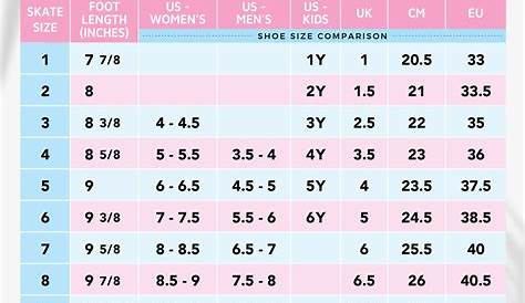 women's ice skates size chart