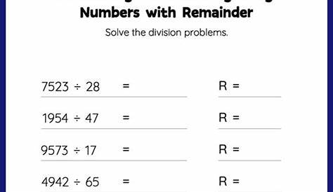 Divide 4-Digit Numbers by 2-Digit Numbers with Remainder: Horizontal