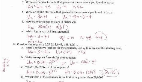 50 Arithmetic Sequence Worksheet Answers