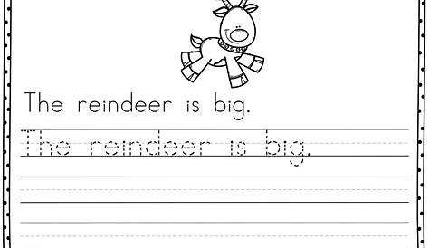 writing worksheet for kindergarten