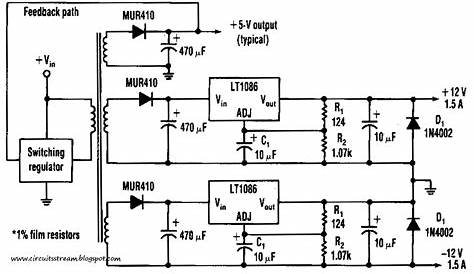 Build a Efficient Negative Voltage Regulator Circuit Diagram