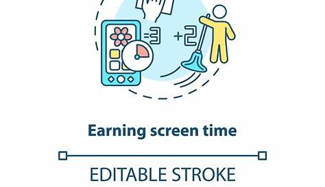 Earning screen time concept icon Royalty Free Vector Image