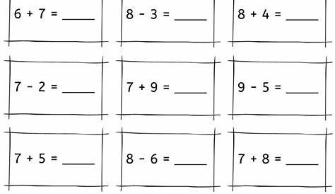 kindergarten addition and subtraction worksheets - one-digit addition