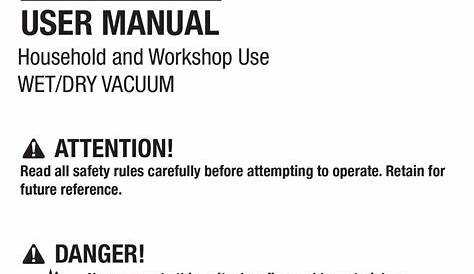 shop vac manuals pdf