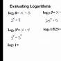 Evaluating Logarithmic Expressions Worksheets