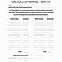Calculating Your Net Worth Worksheet