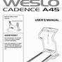 Weslo Wltl99312.0 Treadmill User Manual