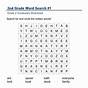 Word Search For 2nd Grade
