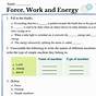Work And Energy Worksheet Answer Key Pdf
