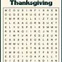 Thanksgiving Word Search Free Printable