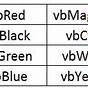 Vba Color Index Codes List