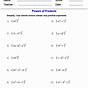 Exponents Product Rule Worksheet Answers