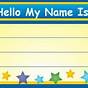 Sample Name Tag For Students