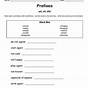 Pre Prefix Worksheet