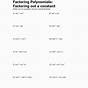 Factoring Polynomials Worksheet