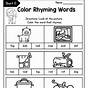 Rhyming Words Kindergarten Worksheet