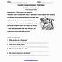 English Comprehension Worksheet Printable