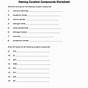 Compound Naming Worksheet